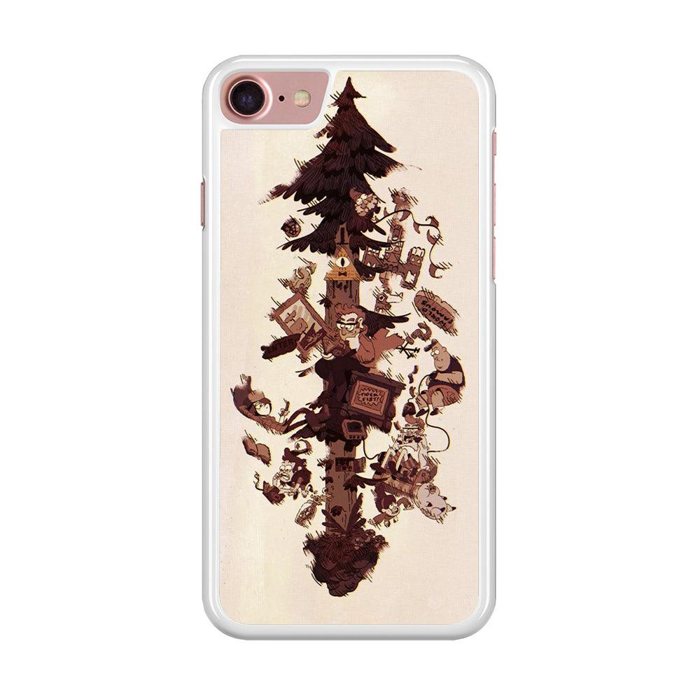 Gravity Falls Family iPhone 8 Case-Rubber / White (2D Case)-Xtracase