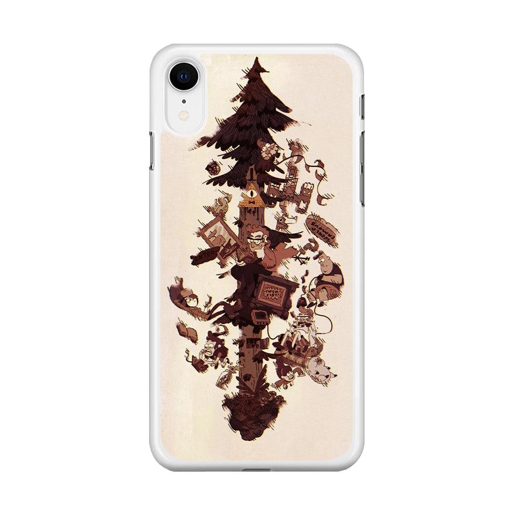 Gravity Falls Family iPhone XR Case-Rubber / White (2D Case)-Xtracase