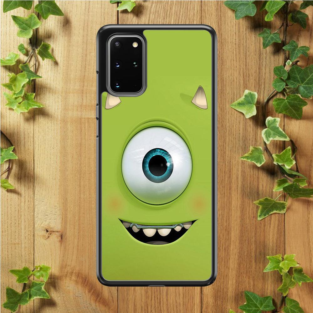 Green Face Monster Samsung Galaxy S20 Plus Case-Rubber / White (2D Case)-Xtracase