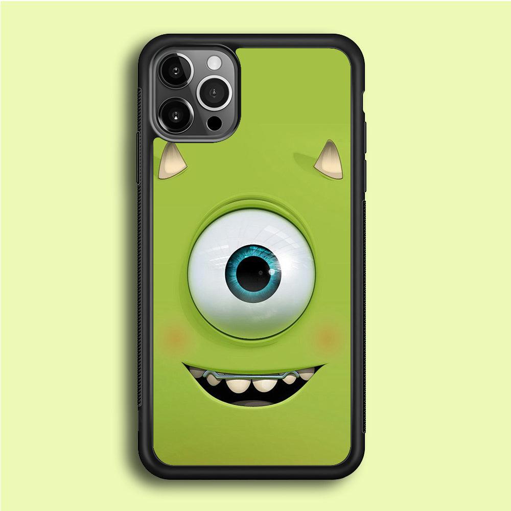 Green Face Monster iPhone 12 Pro Case-Rubber / Black (2D Case)-Xtracase