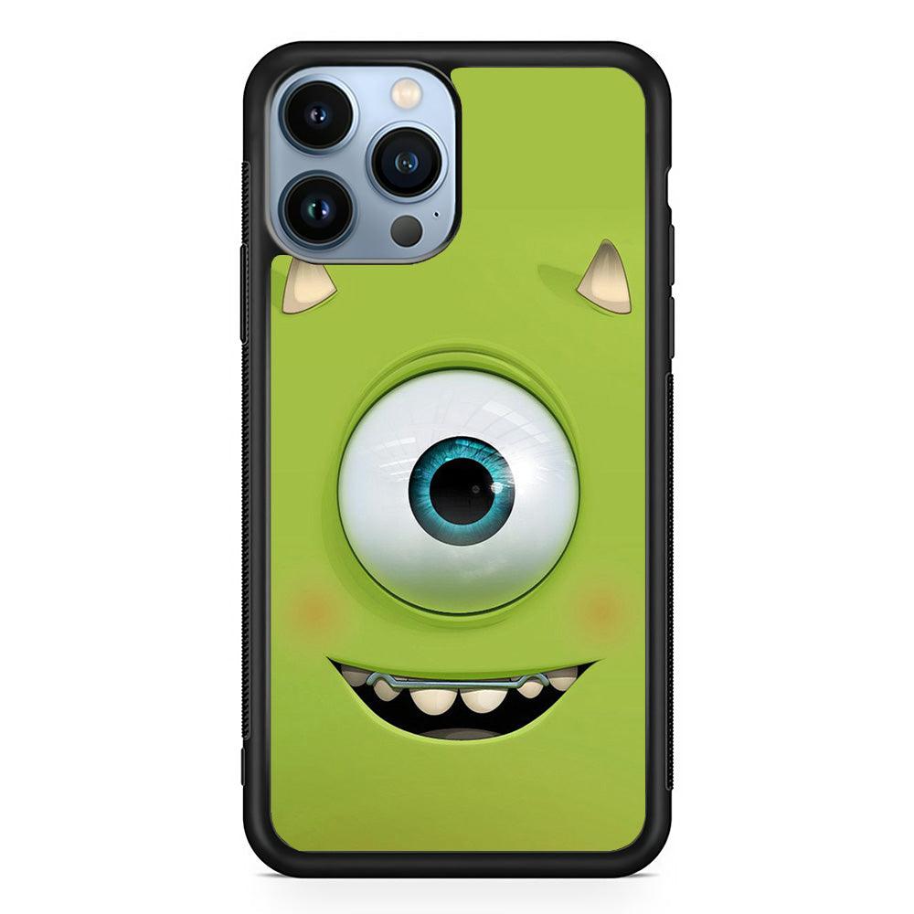Green Face Monster iPhone 13 Pro Case-Rubber / Black (2D Case)-Xtracase