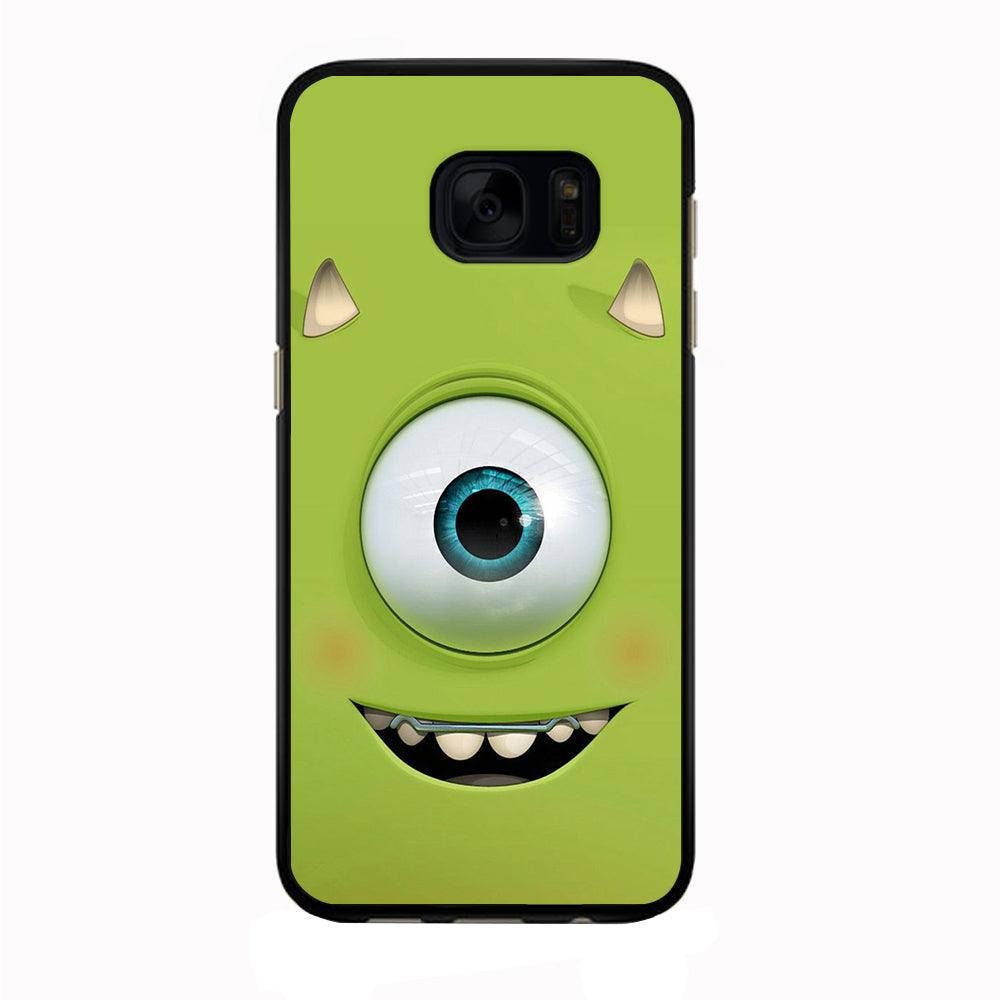 Green Face Monster Samsung Galaxy S7 Edge Case-Rubber / Black (2D Case)-Xtracase