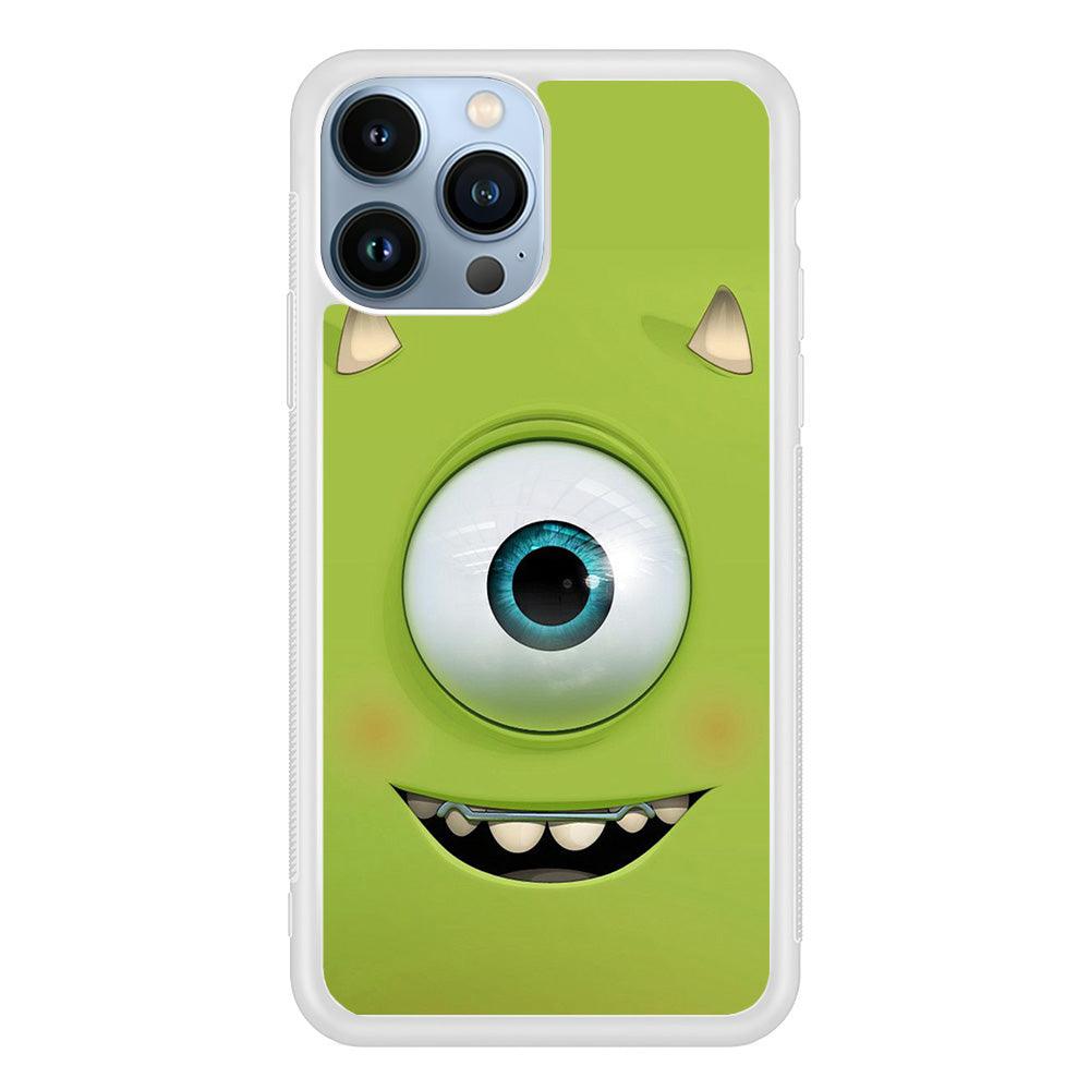 Green Face Monster iPhone 13 Pro Case-Rubber / White (2D Case)-Xtracase