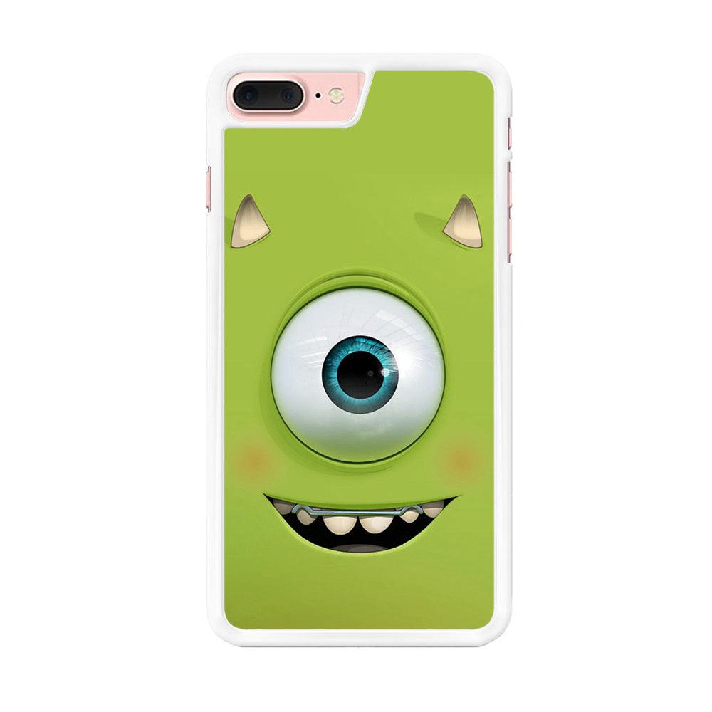 Green Face Monster iPhone 8 Plus Case-Rubber / White (2D Case)-Xtracase