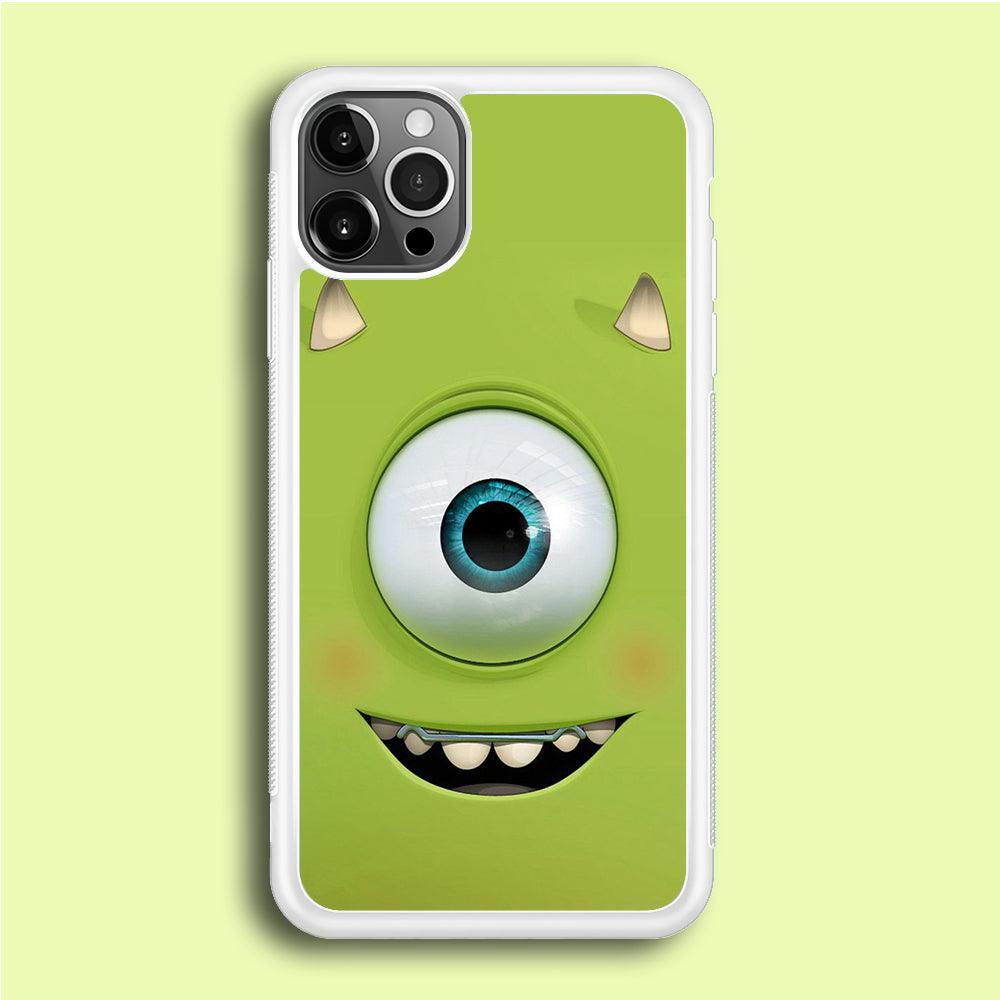 Green Face Monster iPhone 12 Pro Case-Rubber / White (2D Case)-Xtracase