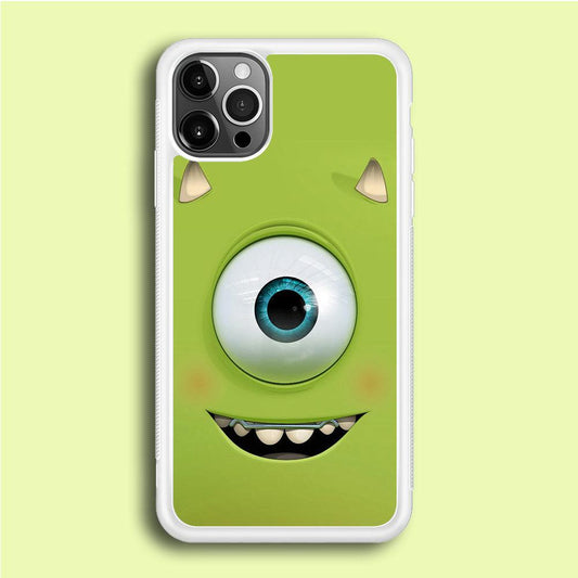 Green Face Monster iPhone 12 Pro Case-Rubber / White (2D Case)-Xtracase