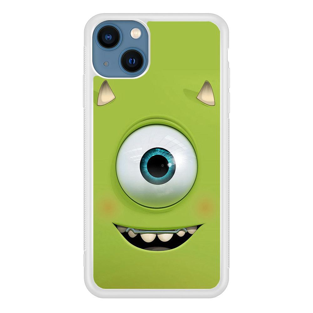 Green Face Monster iPhone 13 Case-Rubber / White (2D Case)-Xtracase