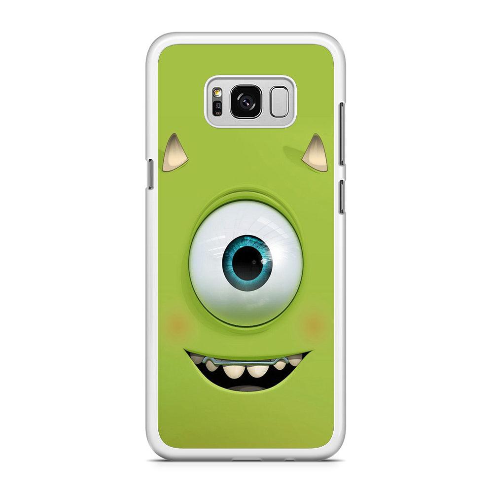 Green Face Monster Samsung Galaxy S8 Case-Rubber / White (2D Case)-Xtracase