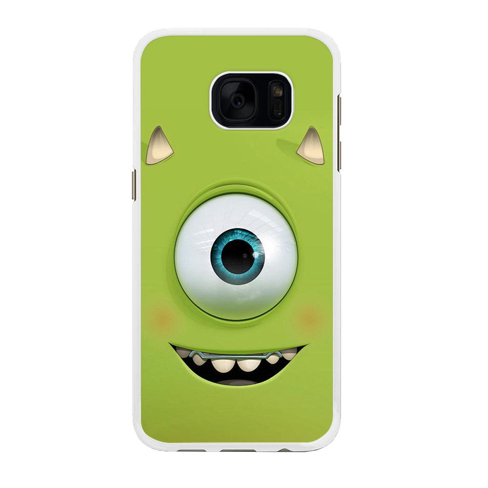 Green Face Monster Samsung Galaxy S7 Edge Case-Rubber / White (2D Case)-Xtracase