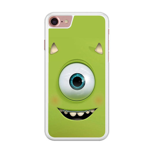 Green Face Monster iPhone SE 2020 Case-Rubber / White (2D Case)-Xtracase