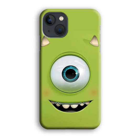 Green Face Monster iPhone 13 Mini Case-Plastic / Full Wrap (3D Case)-Xtracase