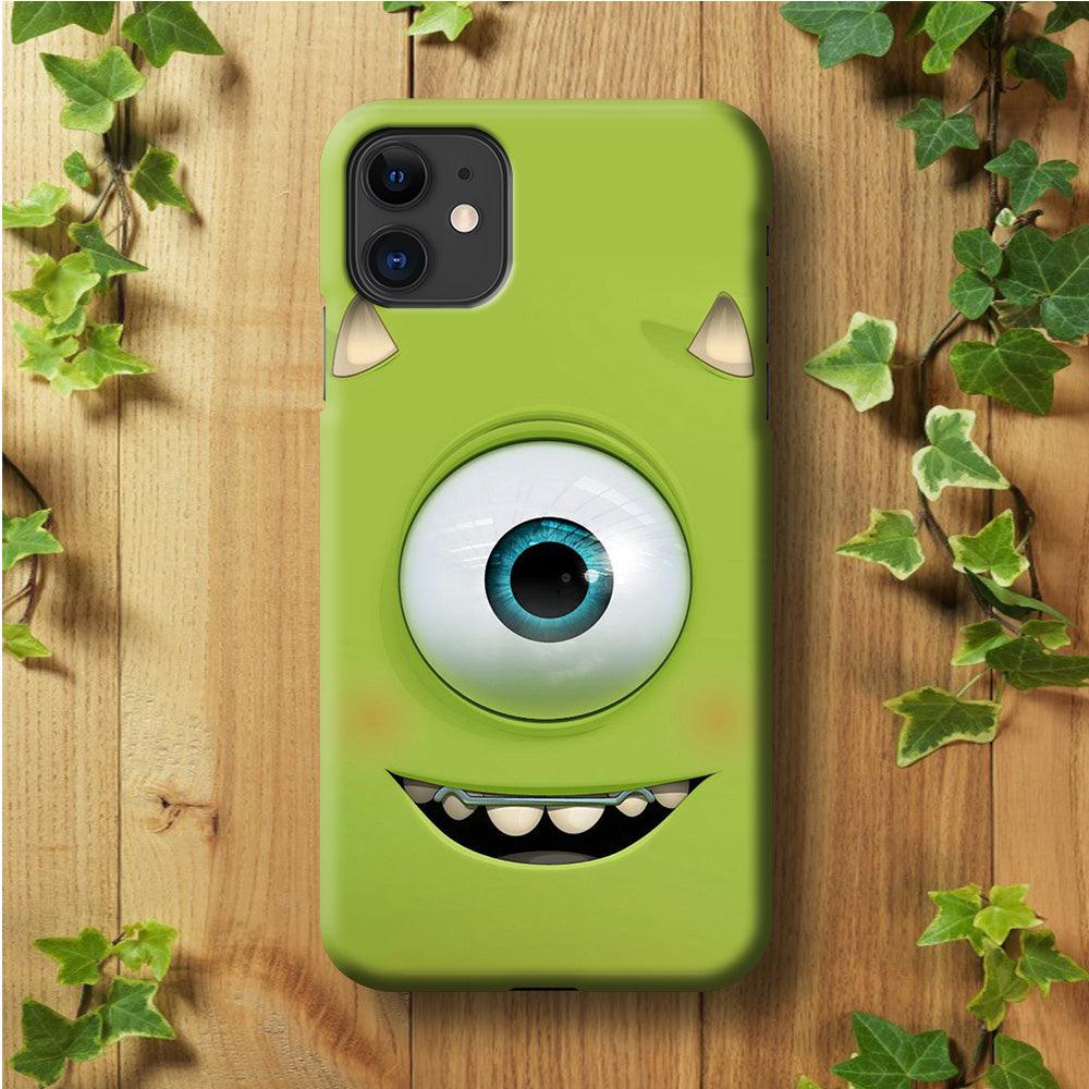 Green Face Monster iPhone 11 Case-Plastic / Full Wrap (3D Case)-Xtracase