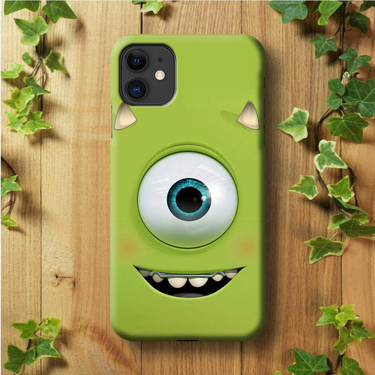 Green Face Monster iPhone 11 Case-Plastic / Full Wrap (3D Case)-Xtracase