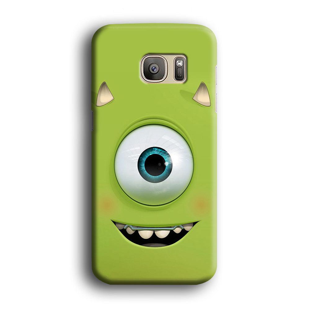 Green Face Monster Samsung Galaxy S7 Edge Case-Plastic / Full Wrap (3D Case)-Xtracase
