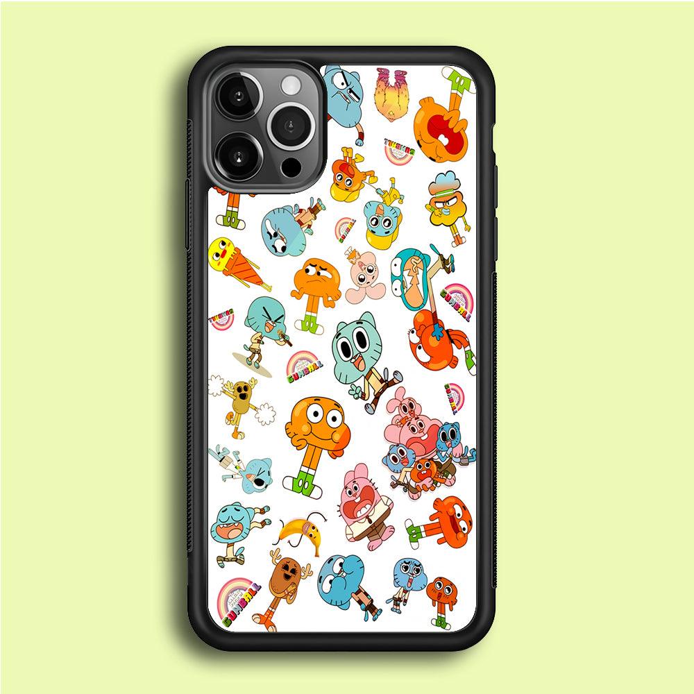 Gumball Doodle iPhone 12 Pro Case-Rubber / Black (2D Case)-Xtracase