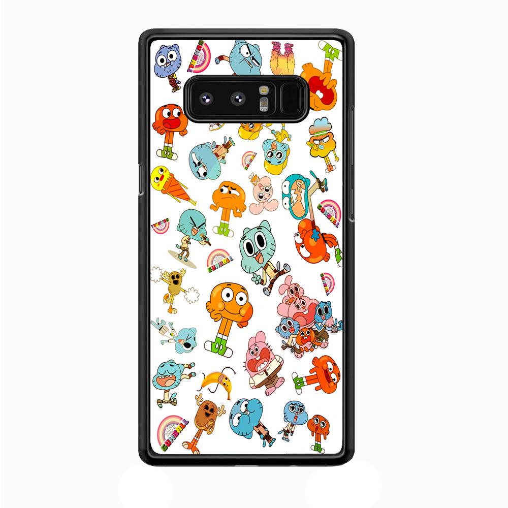 Gumball Doodle Samsung Galaxy Note 8 Case-Plastic / Full Wrap (3D Case)-Xtracase