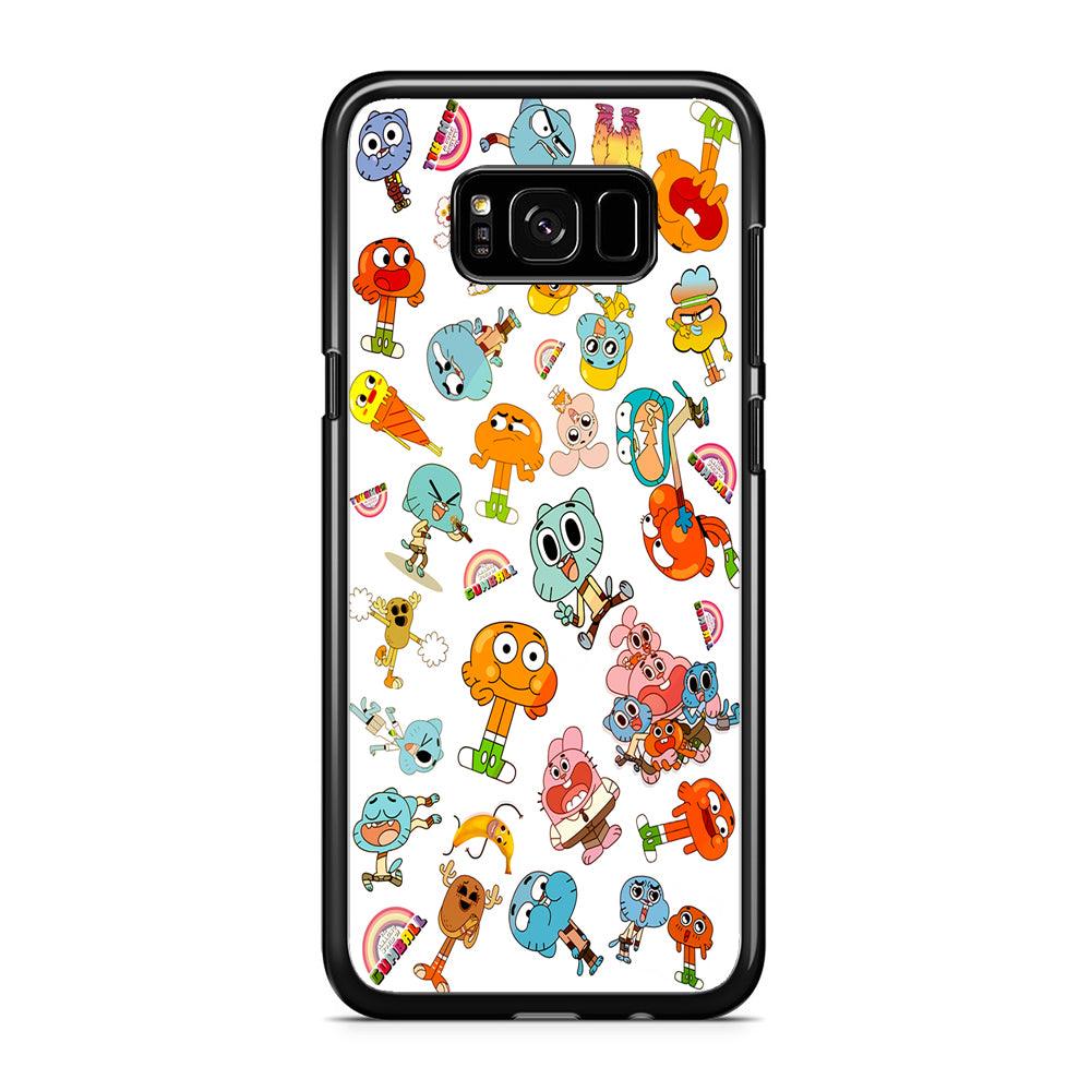 Gumball Doodle Samsung Galaxy S8 Case-Rubber / Black (2D Case)-Xtracase