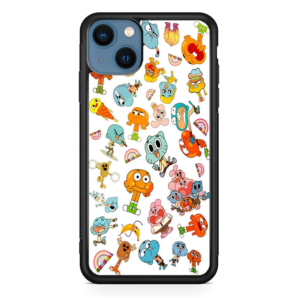 Gumball Doodle iPhone 13 Mini Case-Rubber / Black (2D Case)-Xtracase