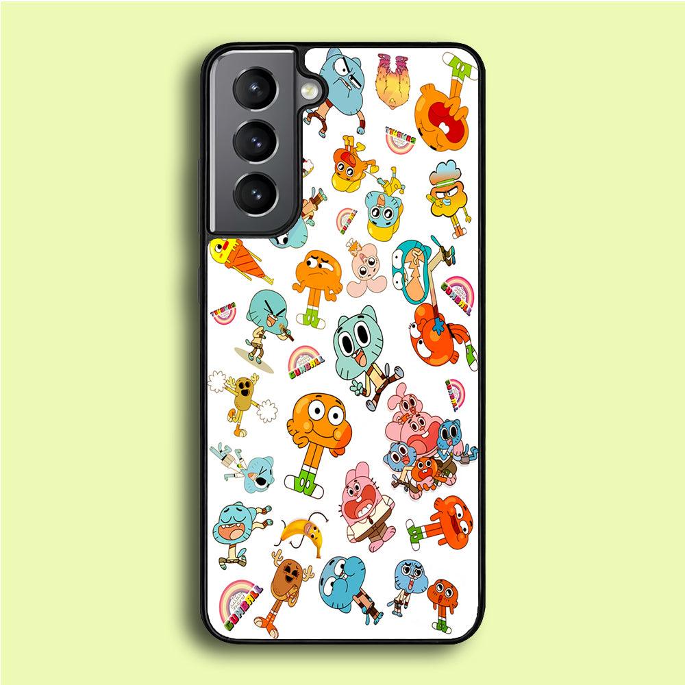 Gumball Doodle Samsung Galaxy S21 Plus Case-Rubber / White (2D Case)-Xtracase