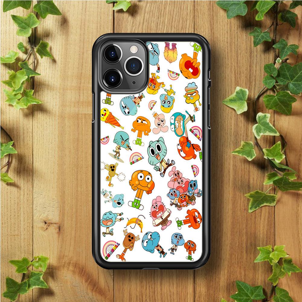 Gumball Doodle iPhone 11 Pro Max Case-Rubber / Black (2D Case)-Xtracase