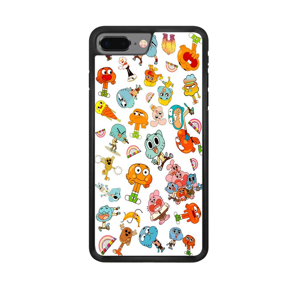 Gumball Doodle iPhone 8 Plus Case-Rubber / Black (2D Case)-Xtracase