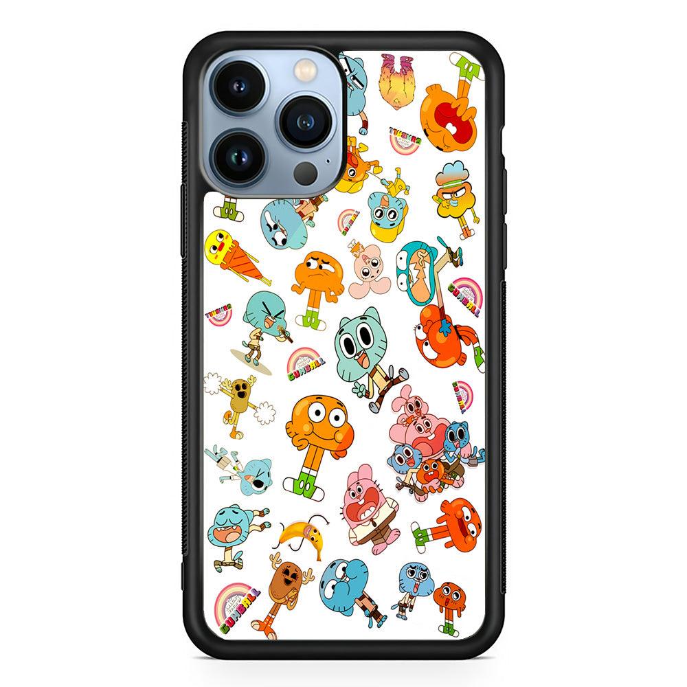 Gumball Doodle iPhone 13 Pro Max Case-Rubber / Black (2D Case)-Xtracase