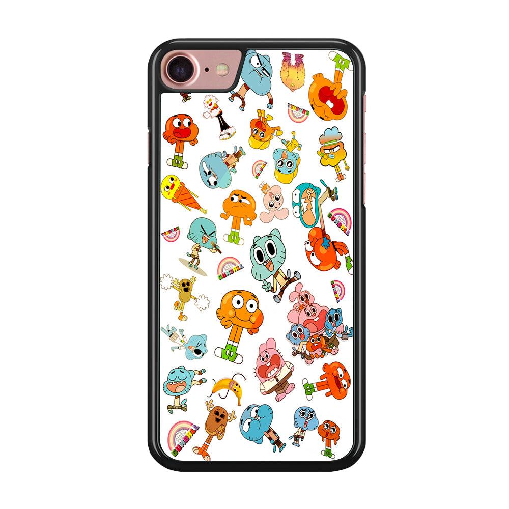 Gumball Doodle iPhone 8 Case-Rubber / Black (2D Case)-Xtracase