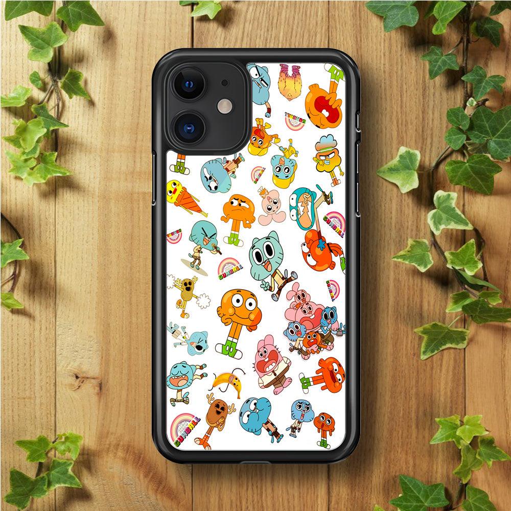 Gumball Doodle iPhone 11 Case-Rubber / Black (2D Case)-Xtracase