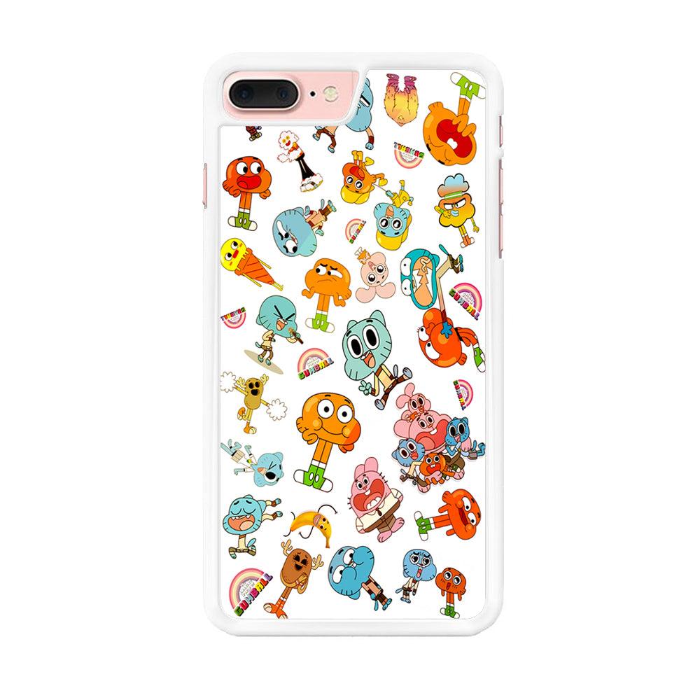 Gumball Doodle iPhone 8 Plus Case-Rubber / White (2D Case)-Xtracase