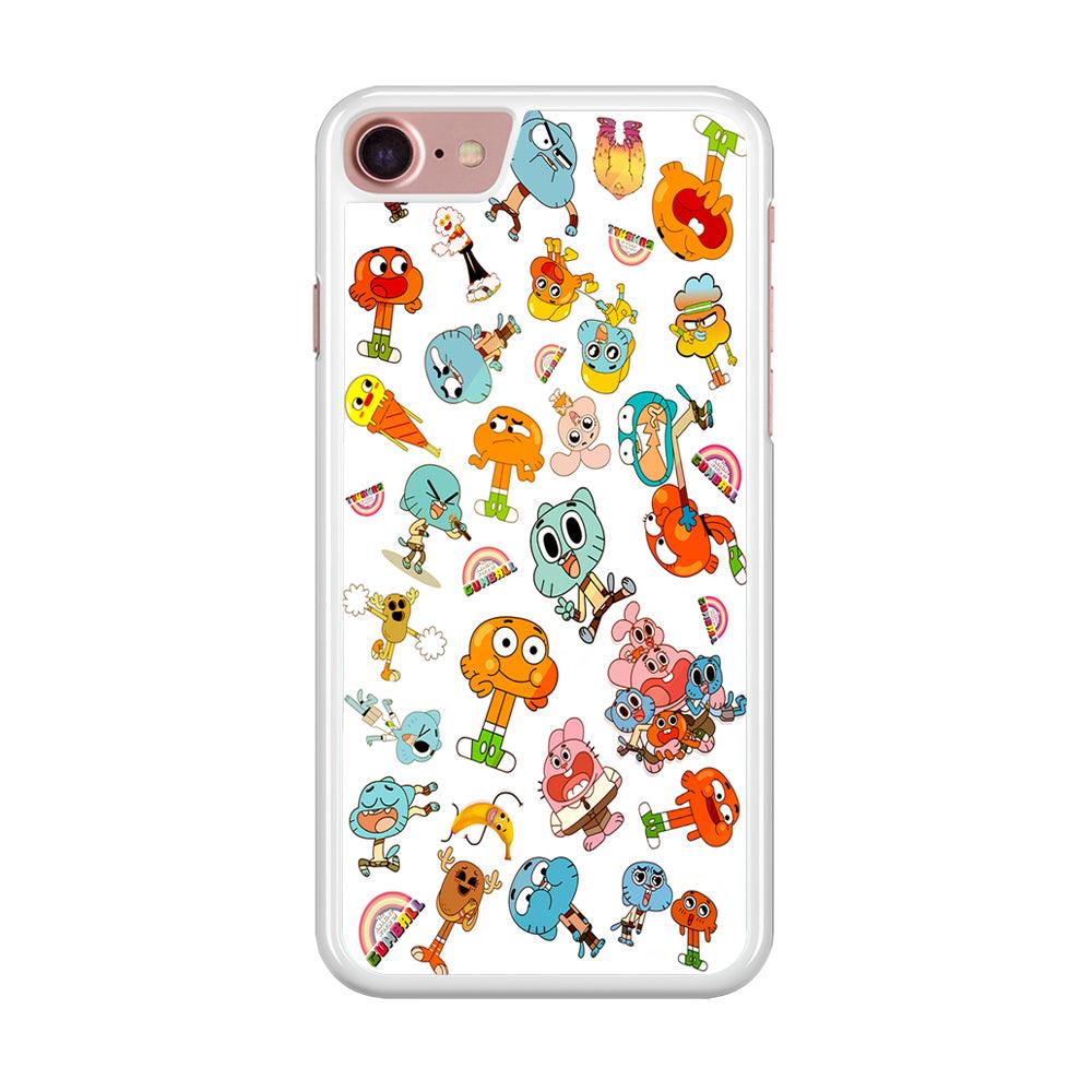 Gumball Doodle iPhone SE 2020 Case-Rubber / White (2D Case)-Xtracase