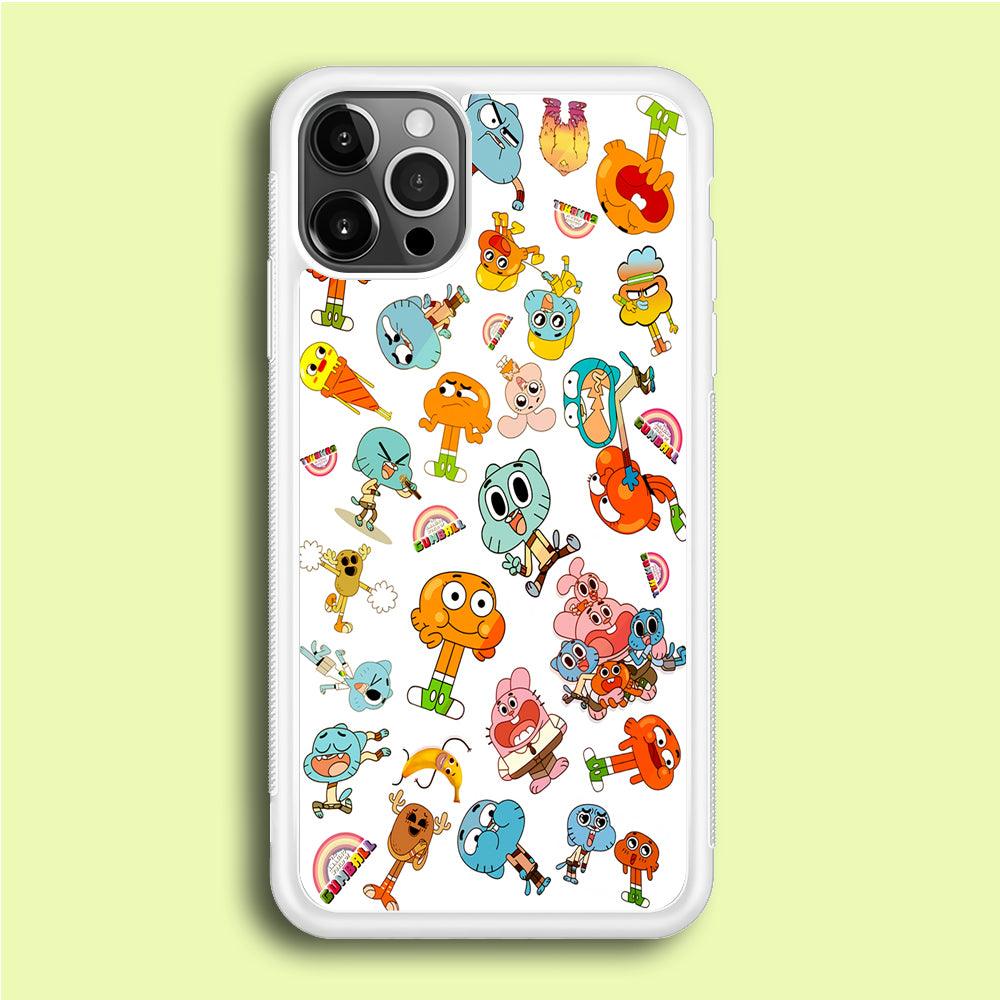Gumball Doodle iPhone 12 Pro Case-Rubber / White (2D Case)-Xtracase