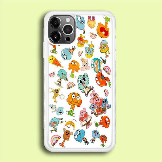 Gumball Doodle iPhone 12 Pro Case-Rubber / White (2D Case)-Xtracase