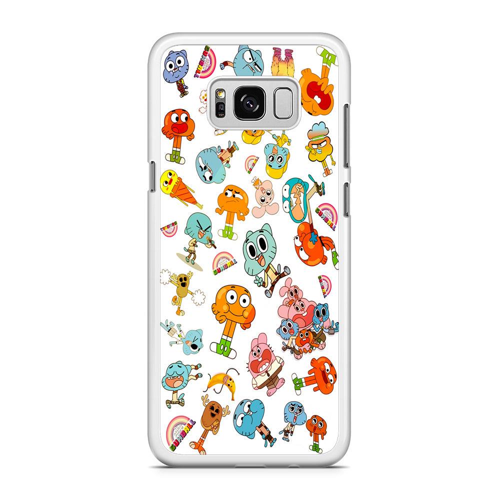 Gumball Doodle Samsung Galaxy S8 Case-Rubber / White (2D Case)-Xtracase