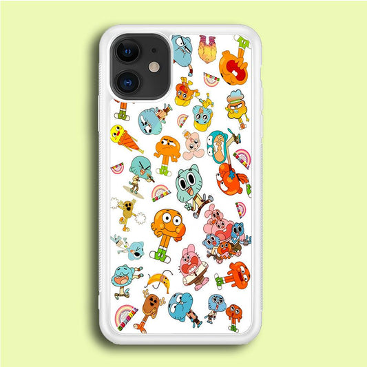 Gumball Doodle iPhone 12 Case-Rubber / White (2D Case)-Xtracase
