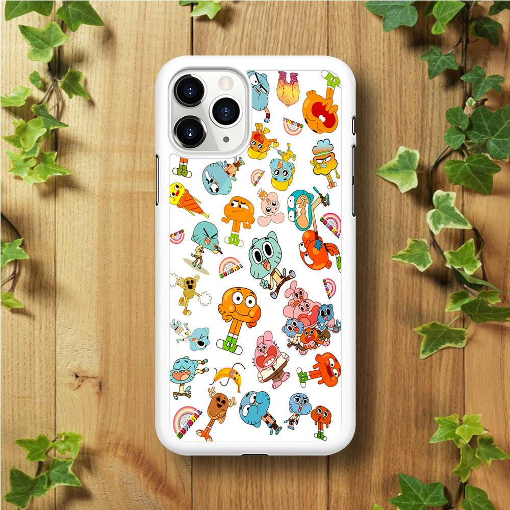 Gumball Doodle iPhone 11 Pro Max Case-Rubber / White (2D Case)-Xtracase