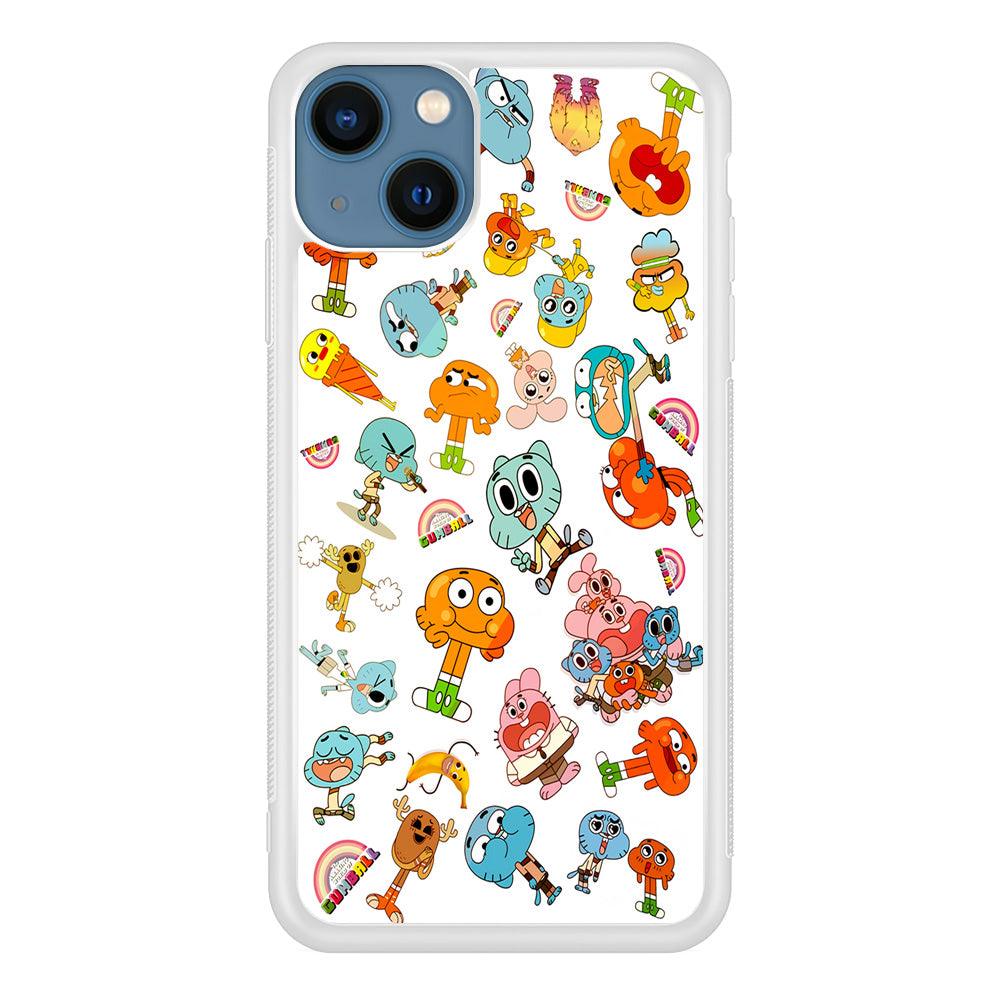 Gumball Doodle iPhone 13 Case-Rubber / White (2D Case)-Xtracase