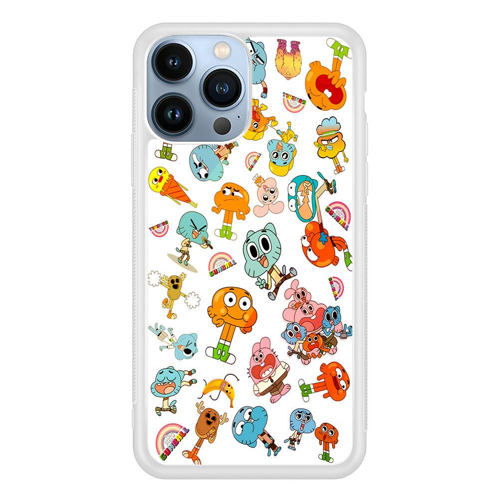 Gumball Doodle iPhone 13 Pro Max Case-Rubber / White (2D Case)-Xtracase