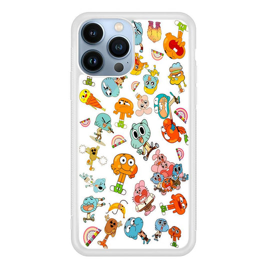 Gumball Doodle iPhone 13 Pro Case-Rubber / White (2D Case)-Xtracase