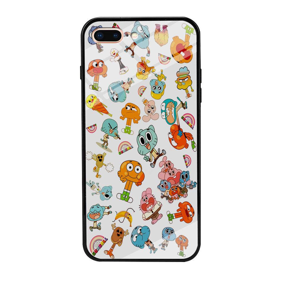 Gumball Doodle iPhone 8 Plus Case-Tempered Glass Case-Xtracase