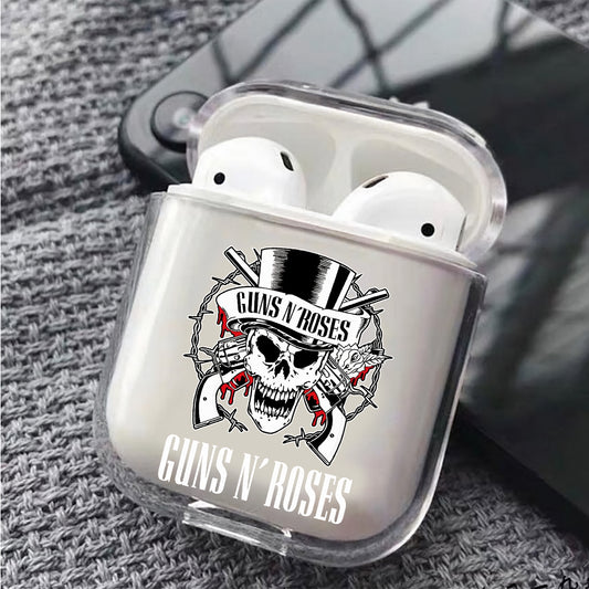 Guns N' Roses Hard Plastic Protective Clear Case Cover For Apple Airpods
