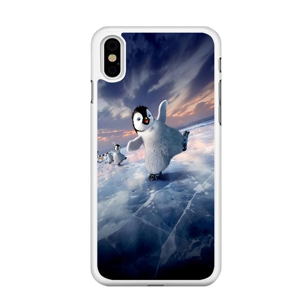 Happy Feet Two iPhone Xs Max Case-Rubber / White (2D Case)-Xtracase