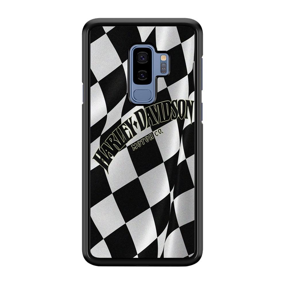 Harley Davidson Black White Flag Samsung Galaxy S9 Plus Case-Plastic / Full Wrap (3D Case)-Xtracase
