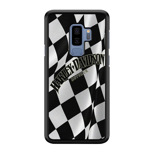 Harley Davidson Black White Flag Samsung Galaxy S9 Plus Case-Plastic / Full Wrap (3D Case)-Xtracase