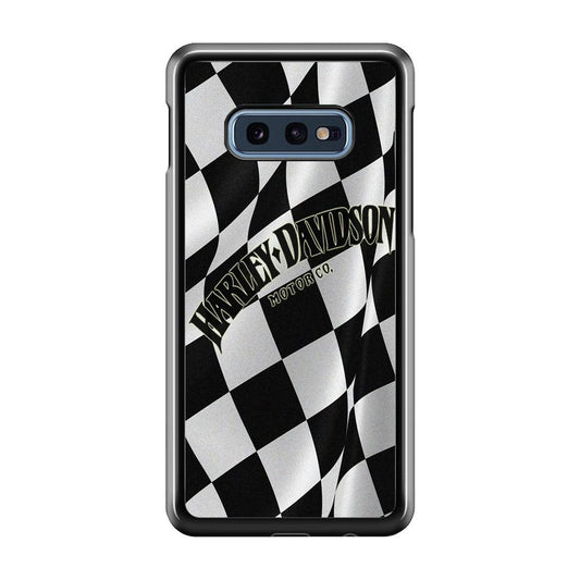 Harley Davidson Black White Flag Samsung Galaxy S10E Case-Plastic / Full Wrap (3D Case)-Xtracase