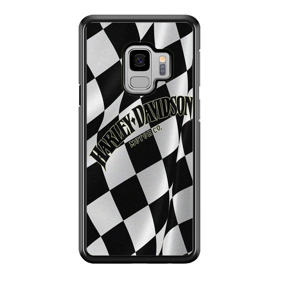 Harley Davidson Black White Flag Samsung Galaxy S9 Case-Plastic / Full Wrap (3D Case)-Xtracase