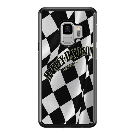 Harley Davidson Black White Flag Samsung Galaxy S9 Case-Plastic / Full Wrap (3D Case)-Xtracase