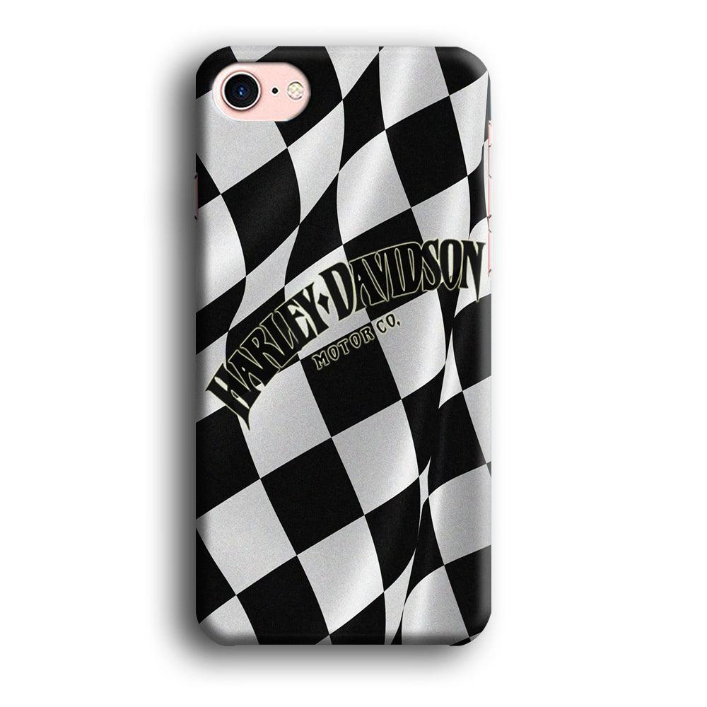 Harley Davidson Black White Flag iPhone SE 2020 Case-Plastic / Full Wrap (3D Case)-Xtracase
