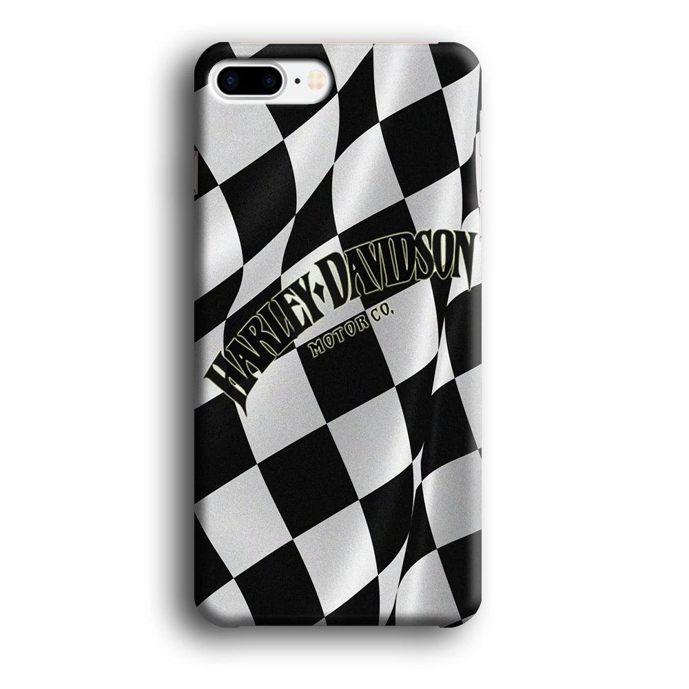 Harley Davidson Black White Flag iPhone 7 Plus Case-Plastic / Full Wrap (3D Case)-Xtracase