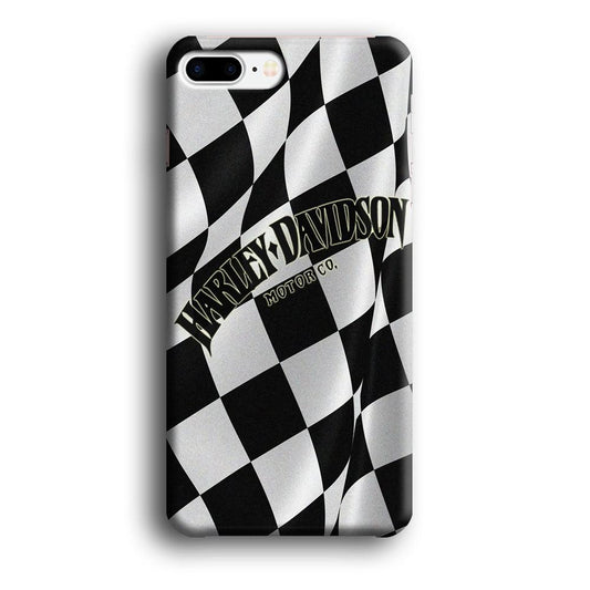 Harley Davidson Black White Flag iPhone 7 Plus Case-Plastic / Full Wrap (3D Case)-Xtracase