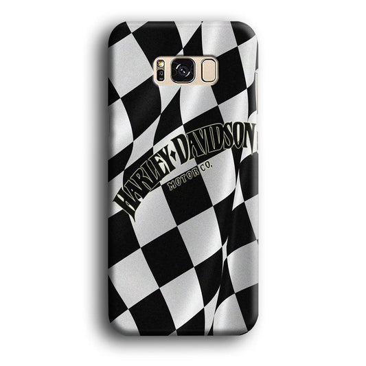 Harley Davidson Black White Flag Samsung Galaxy S8 Case-Plastic / Full Wrap (3D Case)-Xtracase